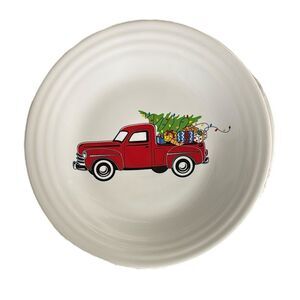 NWT Fiestaware Red Truck Christmas 9” Luncheon Plate Exclusive Rare